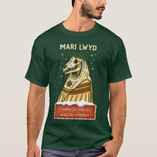 T-shirt Drôle de folklore rétro squelette cheval Mari Lwyd