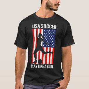T-shirt Drôle de football Usa Football Jouez Comme Une Fil