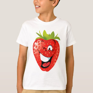 T-shirt drôle de fraise animée