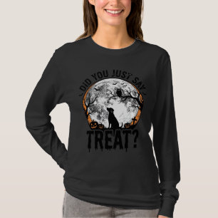 T-shirt Drôle de friandise pour chien Halloween Design vec