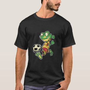 T-shirt Drôle de grenouille joueur de football Illustratio