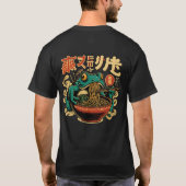 T-shirt drôle de grenouille mangeant des ramen, ar (Dos)