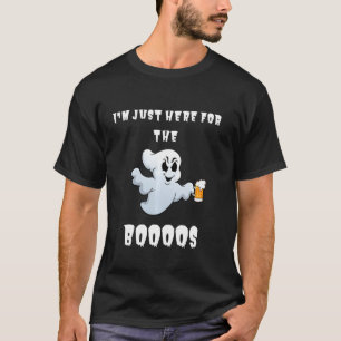 T-shirt Drôle de Halloween Fantôme buveur ici pour les Bo