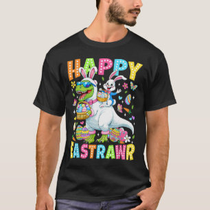 T-shirt Drôle de Happy Eastrawr Enfants Garçons T-rex Pâqu