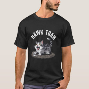 T-shirt Drôle de Hawk Tuah Boule de poils sur tapis Chat C