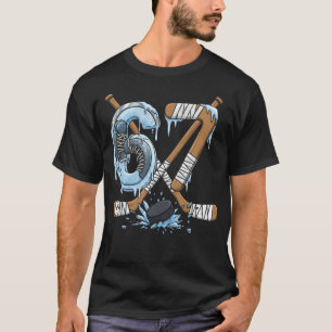 T-shirt Drôle de hockey sur glace 67 Drip Numéro 67 Glace