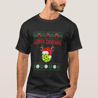 T-shirt Drôle de Joyeux Dinkmas Renne Santa Noël Picklebal