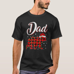 T-shirt Drôle de jumelage Buffle Plaid Papa Ours Noël Pa
