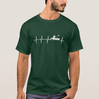 T-shirt drôle de kayak sport battement de coeur d'