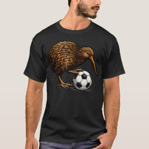 T-shirt Drôle de kiwi avec ballon de football Nouvelle-Zél