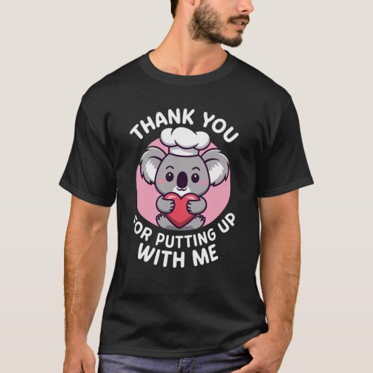 T-shirt Drôle de Koala Chef Merci de Me Supporter (Devant)