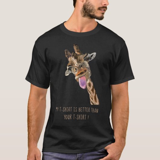 T-shirt Drôle de la Girafe hors jeu Wink - Ajouter du text (Devant)