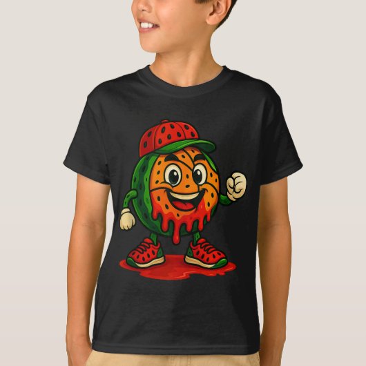 T-shirt Drôle de la pastèque de base-ball de la pastèque D (Devant)