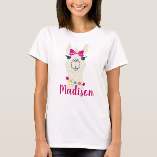 T-shirt drôle de la Reine de lama pour des filles (Devant)
