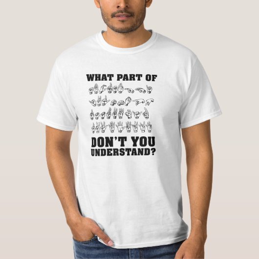 T-shirt drôle de langue des signes américaine (Devant)