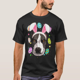 T-shirt Drôle de lapin de Pâques oreille Pit Bull Chien Vi