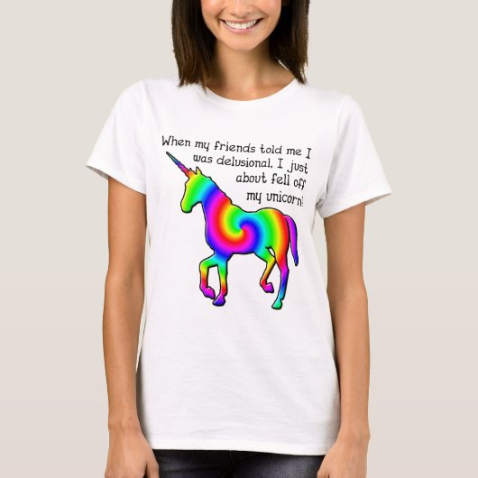 T-shirt drôle de licorne illusoire (Devant)