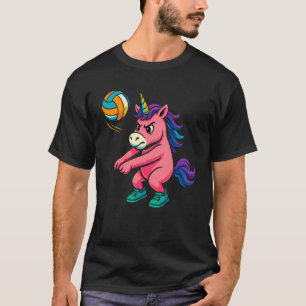T-shirt drôle de licorne pour fan de volleyball