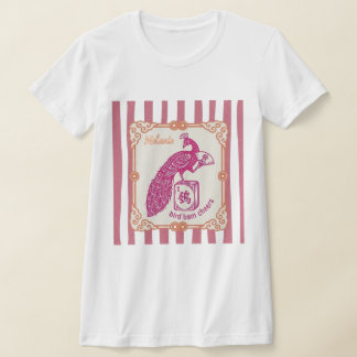 T-shirt Drôle de Mahjong Personnalisé Oiseau Bam Reine Ros