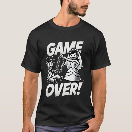 T-Shirt Drôle de Marié 'Game Over' pour Enterremen (Devant)