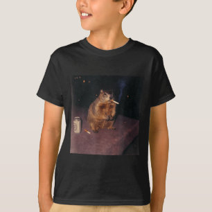 T-shirt Drôle de marmotte qui fume une cigarette Mème rétr