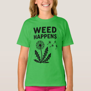 T-shirt Drôle de mauvaise herbe se produit Art de tampon à