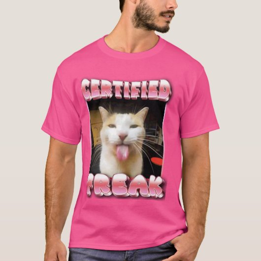 T-shirt drôle de mème de chat - Certified Freak Funny Cat (Devant)