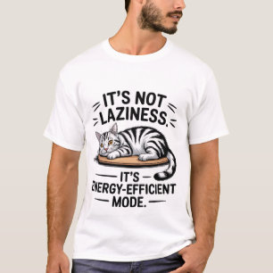 T-shirt Drôle de "Mode Économie d'Énergie" Chat Paresseux