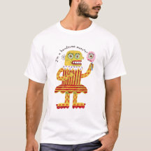 T-shirt drôle de monstre beau d'art naïf