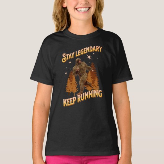 T-shirt Drôle de motivation de course de Bigfoot (Devant)