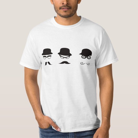 T-shirt drôle de moustaches (Devant)