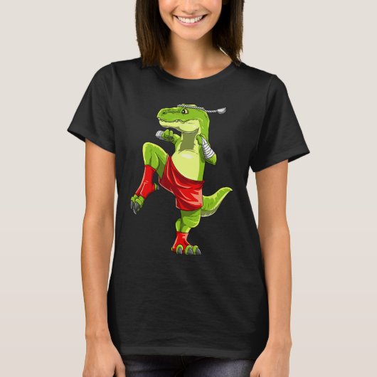 T-shirt Drôle de Muay Thai T-rex - Boxe Thaïlandaise  (Devant)
