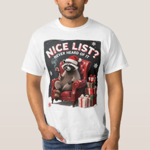 T-shirt drôle de Noël avec un raton laveur sur la