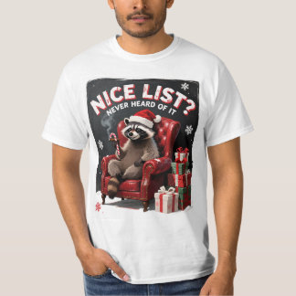 T-shirt drôle de Noël avec un raton laveur sur la