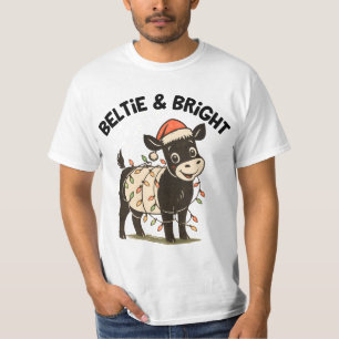 T-shirt Drôle de Noël Ceinture Rétro Galloway Beltie