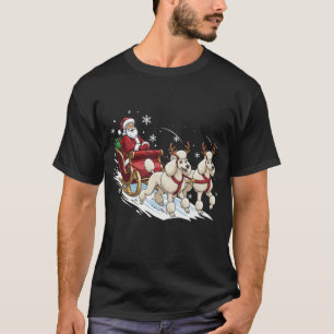 T-shirt Drôle de Noël Chiens Caniches Amoureux Xmas
