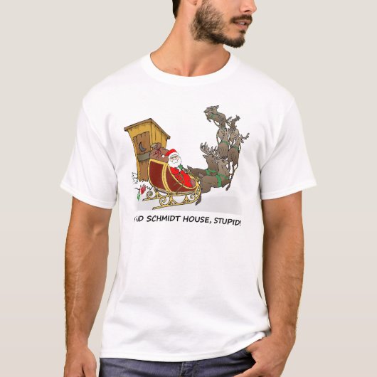 T-shirt drôle de Noël de Chambre de Schmidt (Devant)