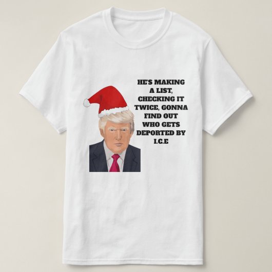 T-shirt drôle de Noël de Donald Trump le père noël (Design devant)