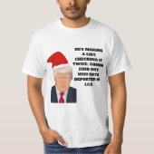 T-shirt drôle de Noël de Donald Trump le père noël (Devant)
