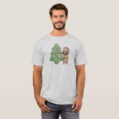 T-shirt Drôle de Noël de teckel (Devant entier)