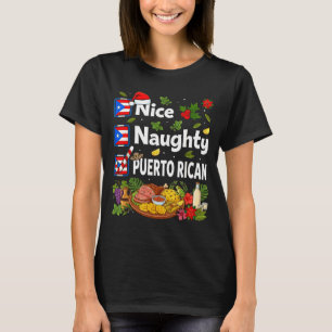 T-shirt Drôle de Noël Gentil Méchant Portoricain