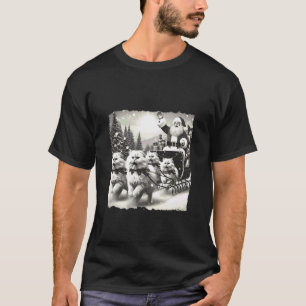 T-shirt Drôle de Noël Hommes Femmes Santa Chats pour tout