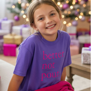 T-shirt Drôle de Noël Mieux vaut pas Bouder Simple Mignon