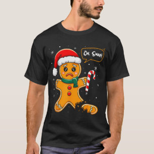 T-shirt Drôle de Noël Oh Snap Bonhomme en Pain d'Épice Coo