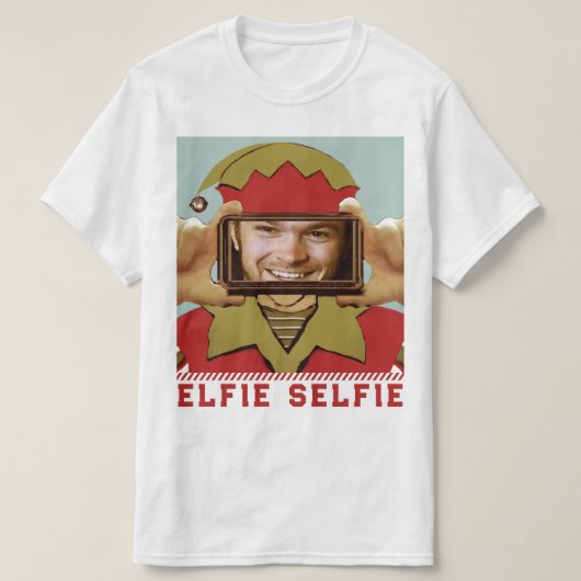 T-shirt drôle de Noël pour selfie (Design devant)