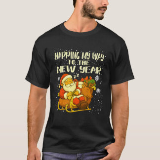 T-shirt Drôle de Noël Santa somnolent Nouvel Anu2019s pour