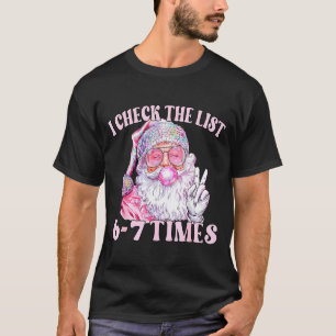 T-shirt Drôle de Noël Six Sept Mème Santa Je Liste De Cont
