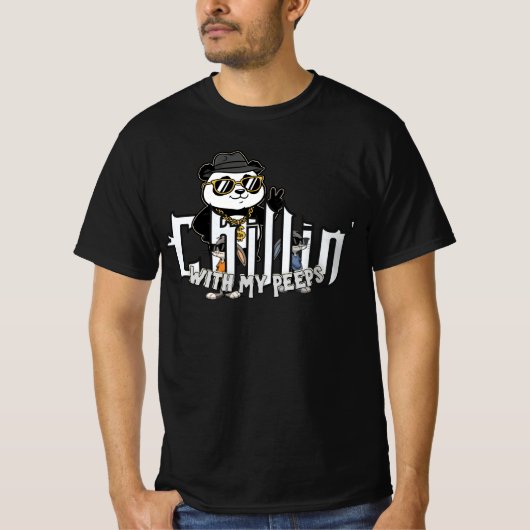 T-shirt drôle de panda "Chillin' With My Peeps" (Devant)