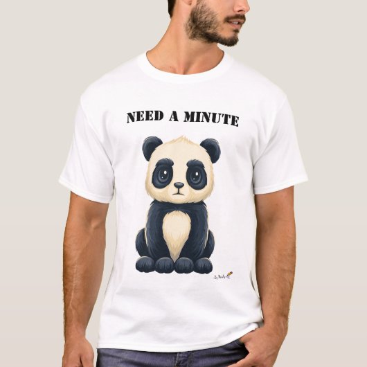 T-shirt drôle de panda fatigué 'Besoin d'une minut (Devant)