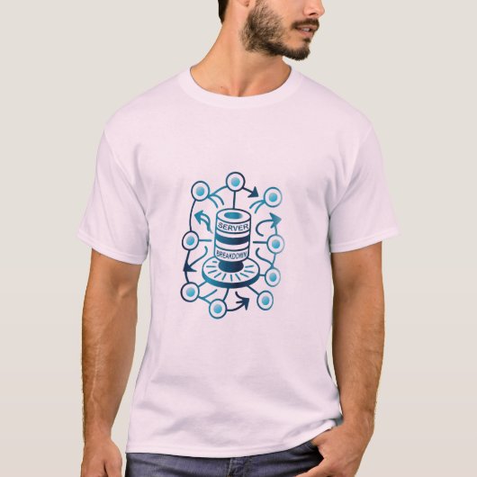 T-shirt drôle de panne de serveur pour le support (Devant)
